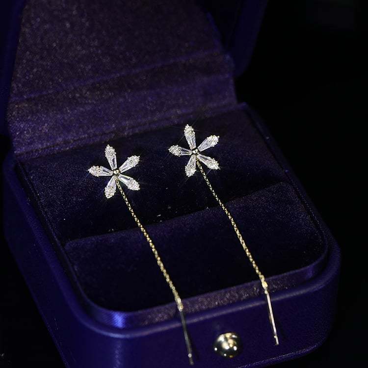 🎄Shiny Diamond Flower Earrings🌸