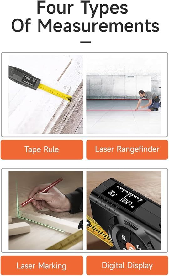 💡 Accurate & Easy 📐｜3-in-1 Digital Tape Measure with Memory & Green Laser