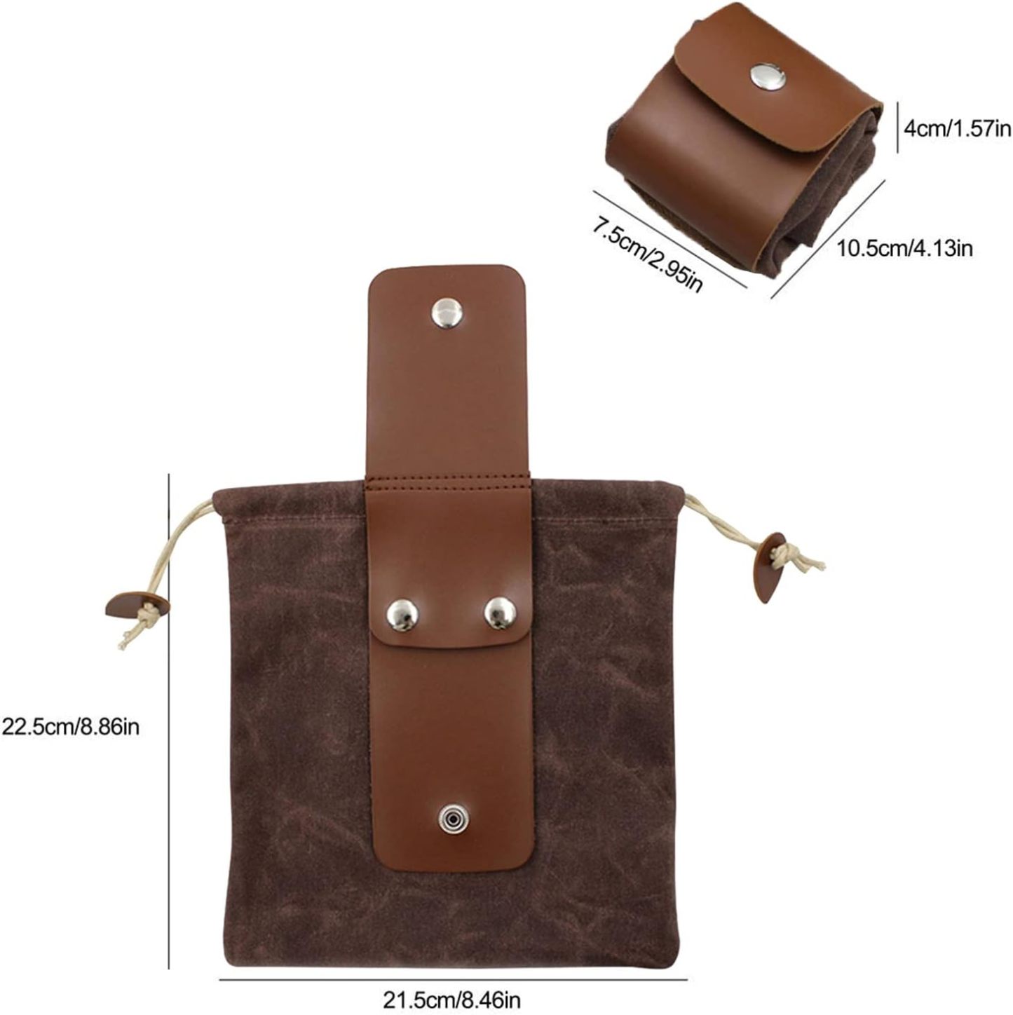 Leather Waxed Canvas Pouch