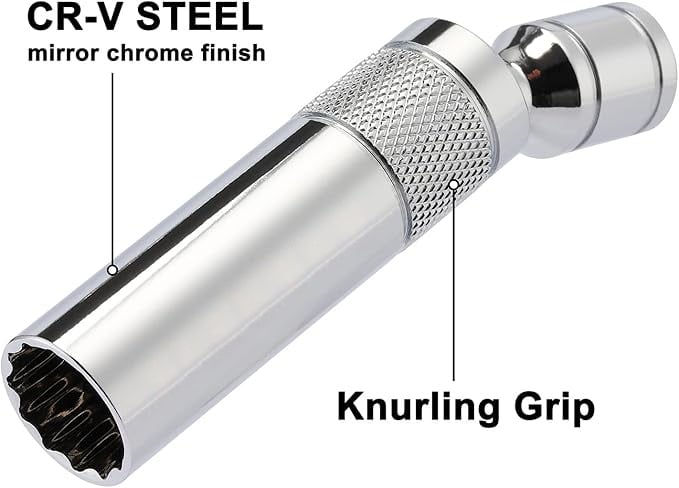 🔥Hot Sale 49% OFF🔥 6PCS 3/8-Inch Drive Magnetic Swivel Spark Plug Socket Set