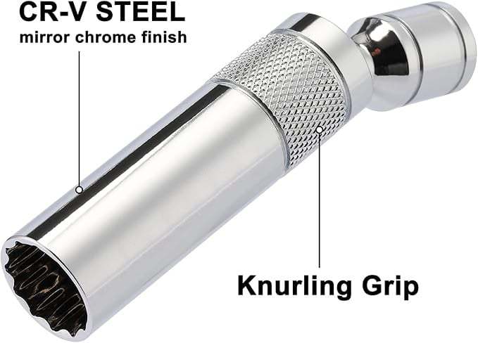 🔥Hot Sale 49% OFF🔥 6PCS 3/8-Inch Drive Magnetic Swivel Spark Plug Socket Set