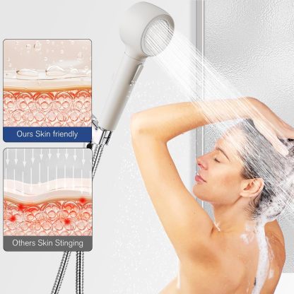 Shower Head with Handheld, High Pressure Shower Heads with 3 Modes, 360° Rotating Handheld Shower Head, Backwash Anti Clogging Showerhead with 2 Panels