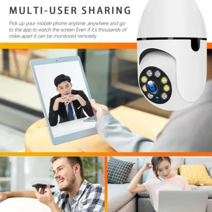 V380 Pro CCTV Bulb Camera WIFI 5MP Indoor Outdoor Wireless Connect To Cellphone 360