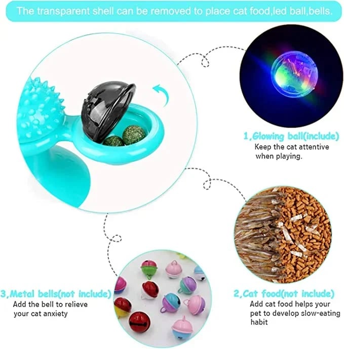 🔥 Interactive Windmill Cat Toys with Catnip (include Glowing Ball)