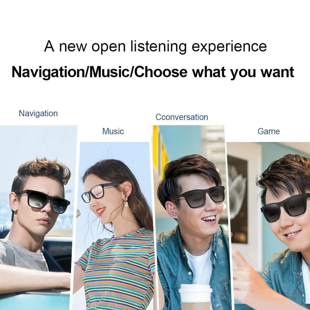 W3 Wireless Bluetooth Smart Glasses Voice Assistant Listen Music Navigation Glasses Waterproof Calls Eyeglass Sunglasses