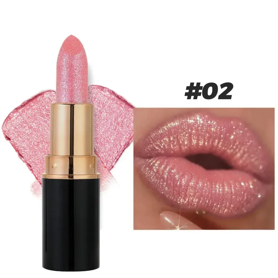 💖 Diamond Lip Gloss Glitter Lipstick Waterproof
