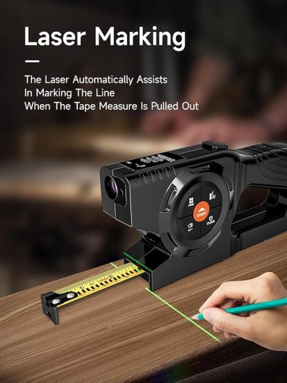 💡 Accurate & Easy 📐｜3-in-1 Digital Tape Measure with Memory & Green Laser