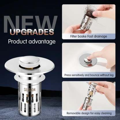 🔥LAST DAY SALE 49% OFF - 🚿Universal Stainless Steel Drain Strainer 🔥