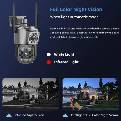 V380 SIM Card Network Bullet PTZ Kamera 8MP Outdoor Security CCTV 4G Dual Lens PTZ Camera