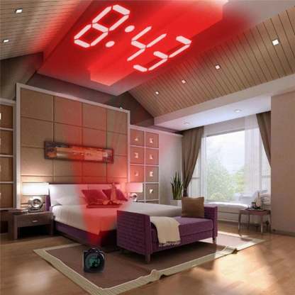 🌟3D Projection Alarm Clock Makeup LED Mirror