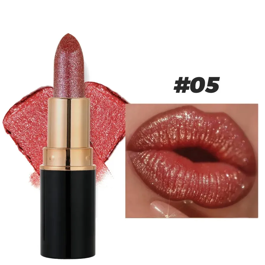 💖 Diamond Lip Gloss Glitter Lipstick Waterproof
