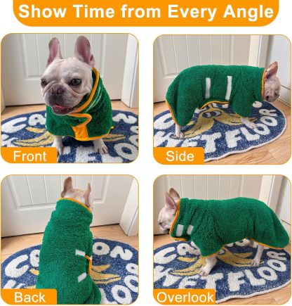 Dog Bathrobe Super Absorbent Dog Towels Large Quick Drying Robes for After Bath Soft Adjustable Warm Keeping Dogs Towel(S-XXL)