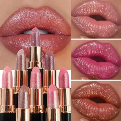 💖 Diamond Lip Gloss Glitter Lipstick Waterproof