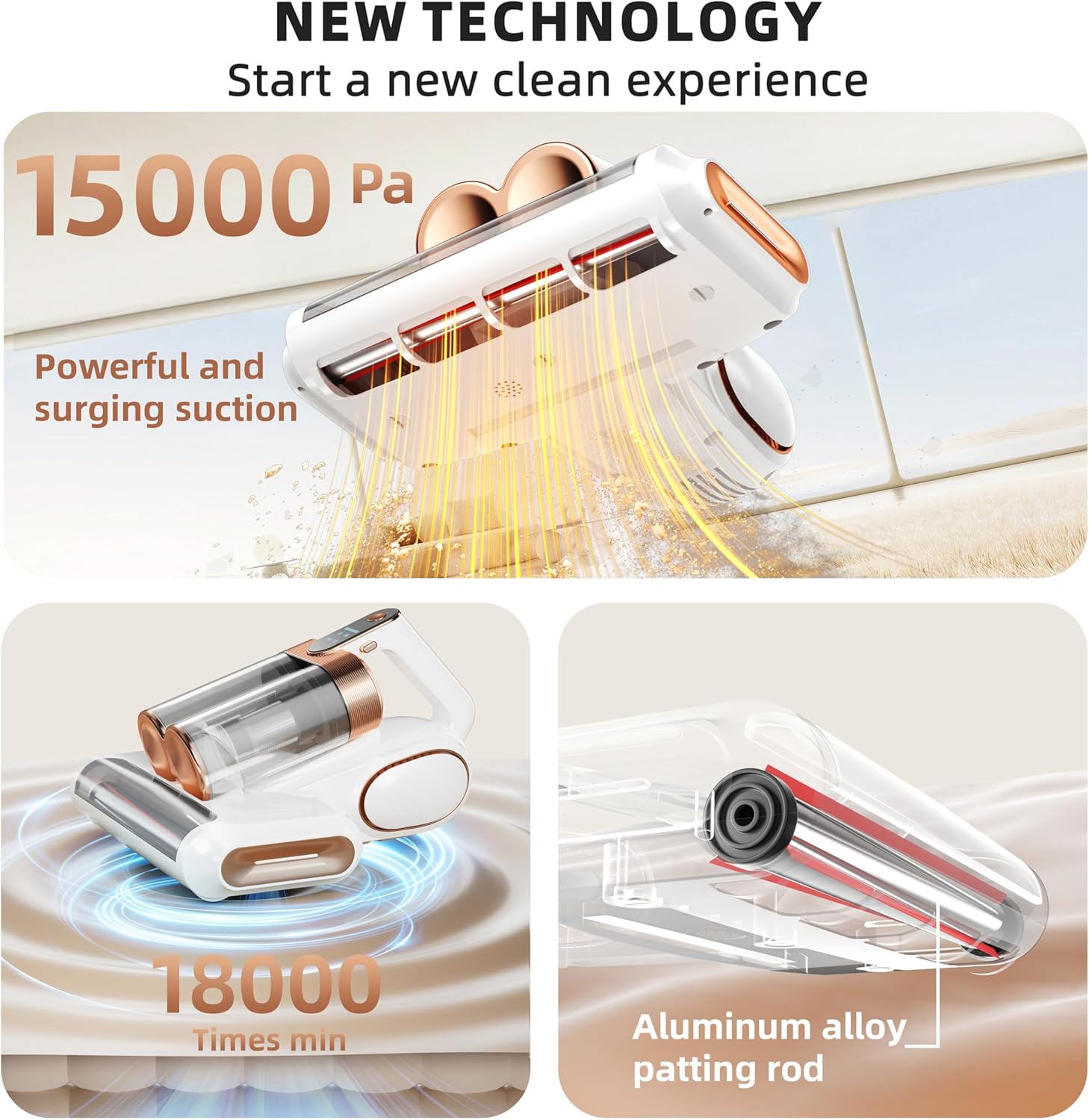 Mattress Vacuum Cleaner UV Sanitizing | Bed Vacuum Cleaner for Dust Mites