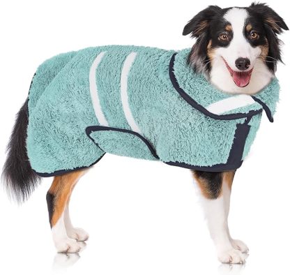 Dog Bathrobe Super Absorbent Dog Towels Large Quick Drying Robes for After Bath Soft Adjustable Warm Keeping Dogs Towel(S-XXL)