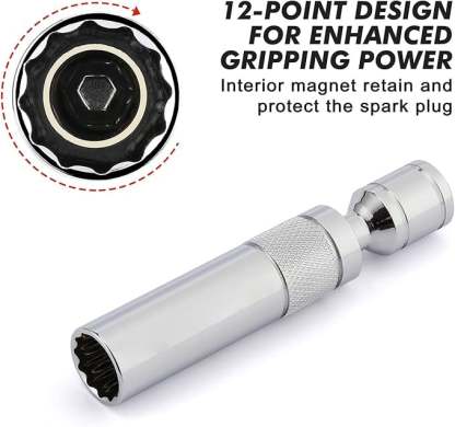 🔥Hot Sale 49% OFF🔥 6PCS 3/8-Inch Drive Magnetic Swivel Spark Plug Socket Set