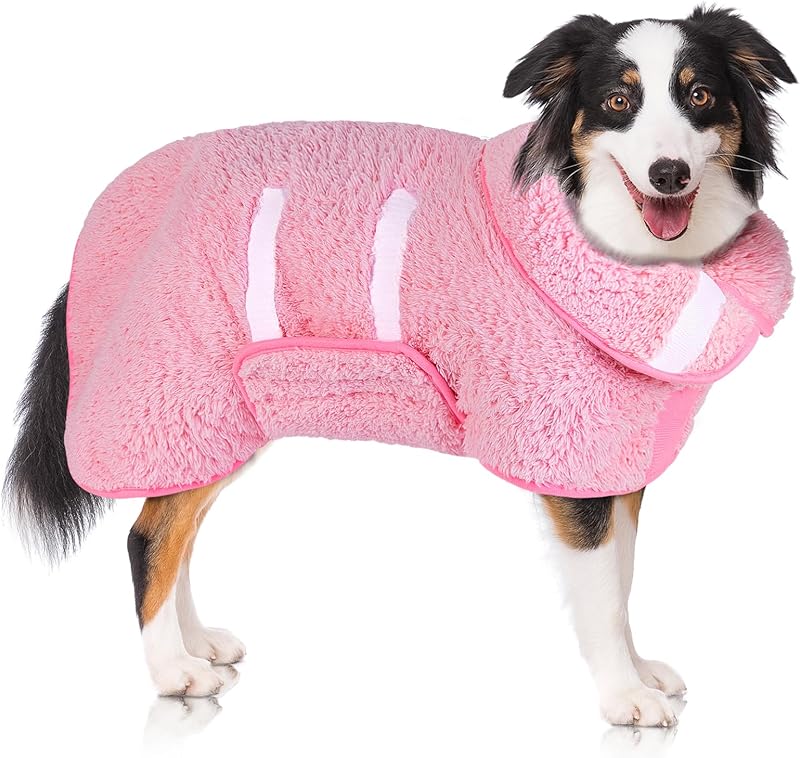 Dog Bathrobe Super Absorbent Dog Towels Large Quick Drying Robes for After Bath Soft Adjustable Warm Keeping Dogs Towel(S-XXL)