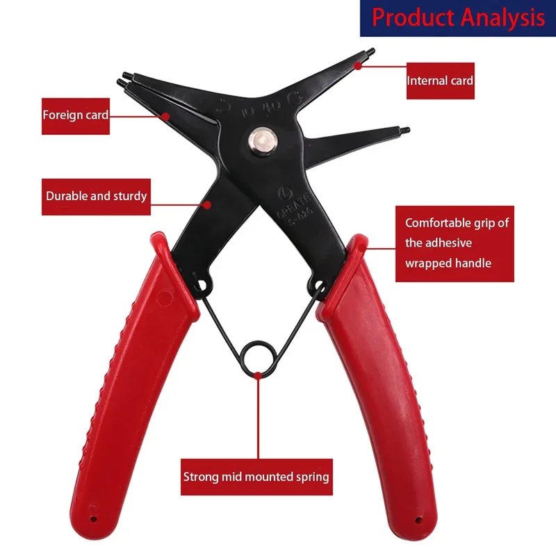 1PC Circlip Pliers Internal and External Circlip Pliers Retaining Ring Pliers Inner Card Outer Retaining Ring Car Repair Tools