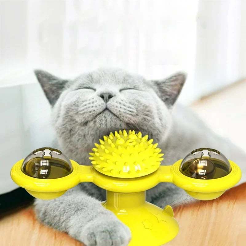 🔥 Interactive Windmill Cat Toys with Catnip (include Glowing Ball)