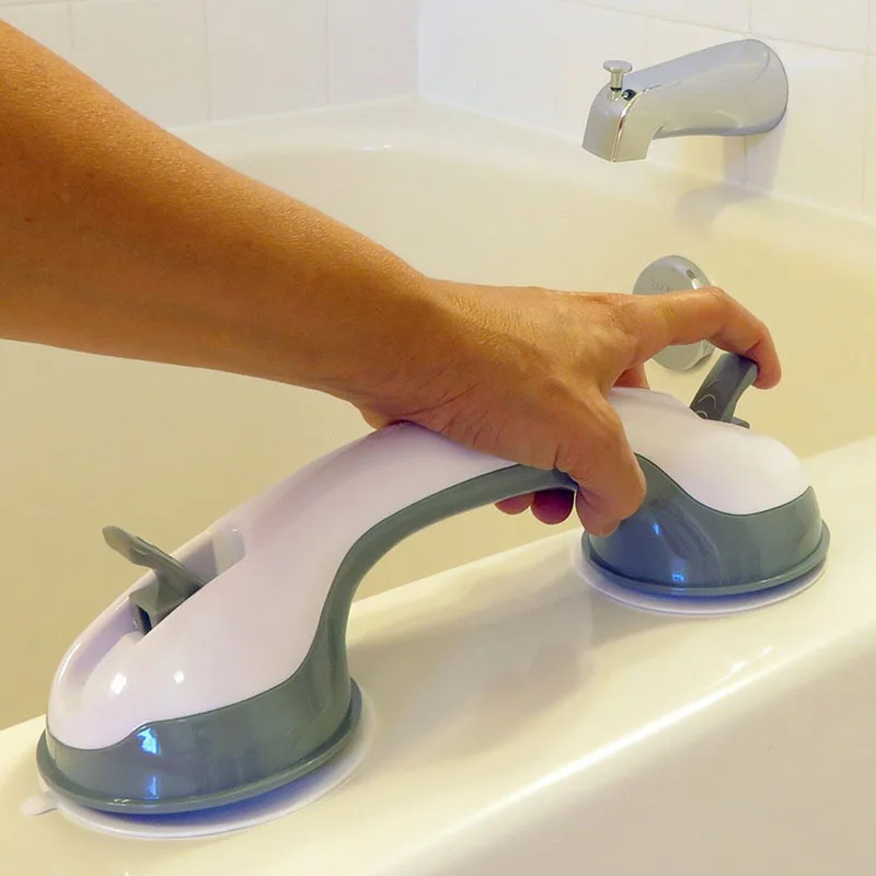 Bath Safety Grab Handle Bar Suction Cup Tub Bathroom Shower Rail