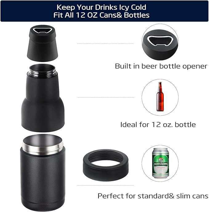 🔥LAST DAY 49% OFF - Beer Bottle and Can Cooler with Beer Opener