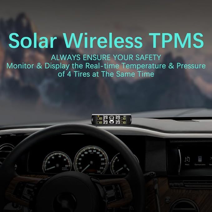 📟 Digital TPMS – Accurate Tire Pressure & Temperature Monitoring