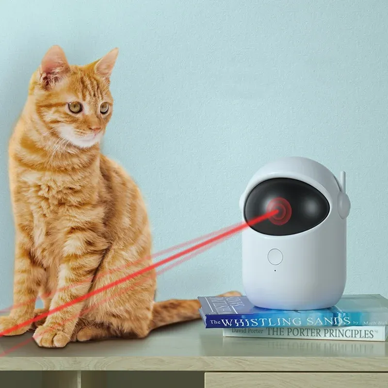 Automatic Laser Cat Toy Rechargeable Auto-rotation Laser Light Interactive Cat Toys Pet Tease Device Dog Toy Fast and Slow Mode