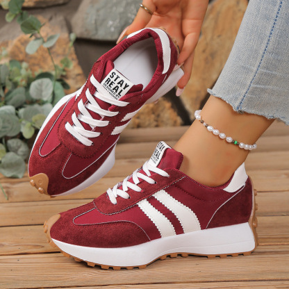 Stay Real Retro Platform Sneakers – Comfy Suede Chunky Sole Casual Shoes (Multiple Colors)