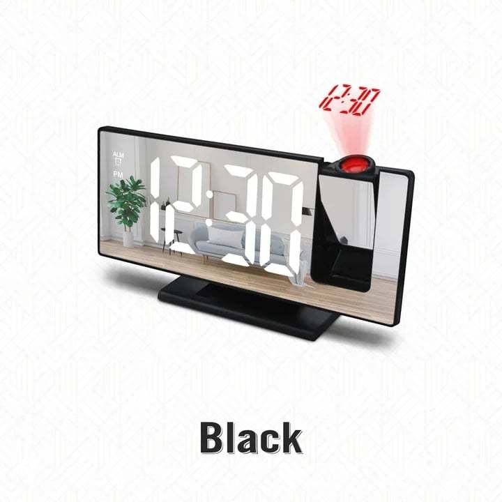🌟3D Projection Alarm Clock Makeup LED Mirror