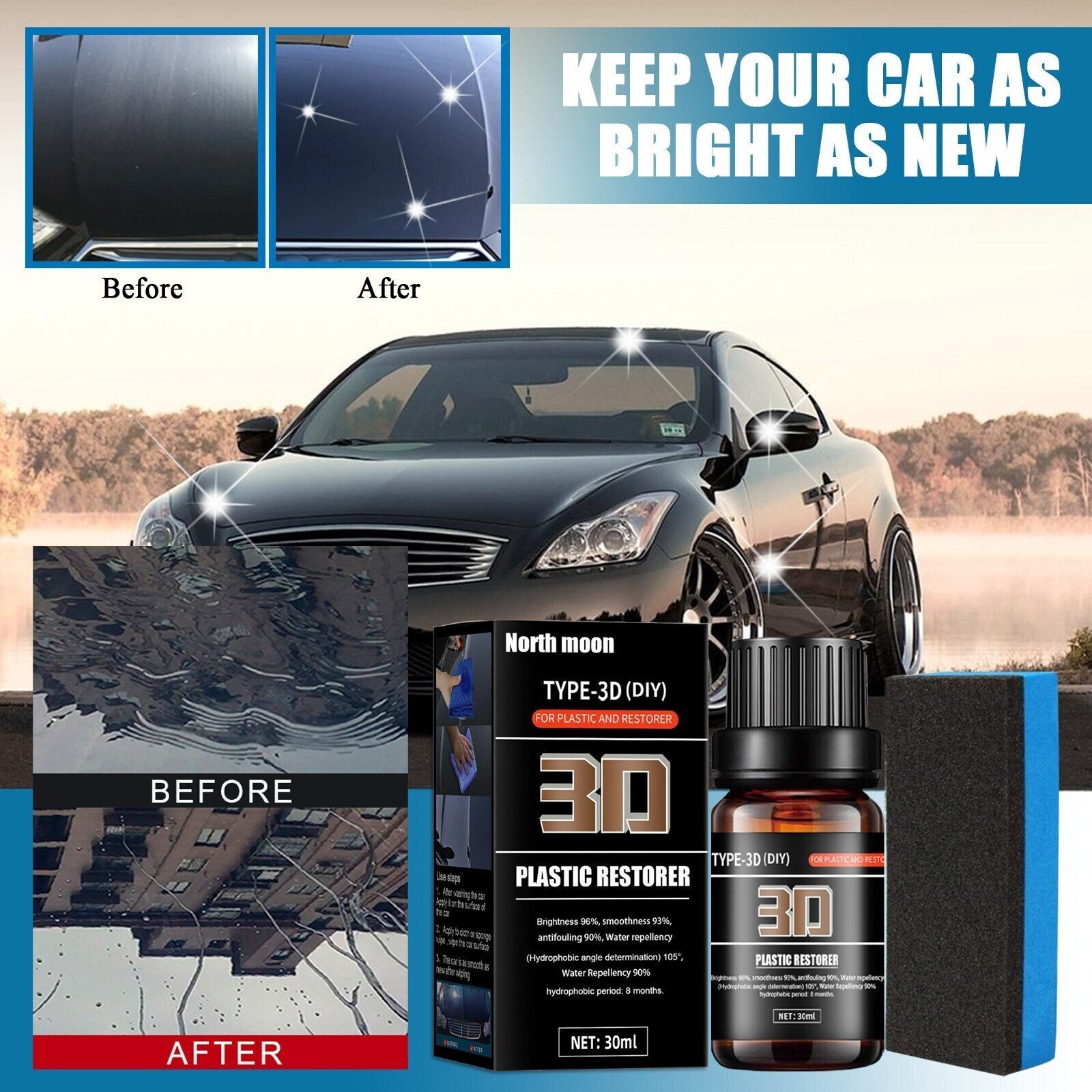 🔥Buy 3 Get 2 Free & Free Shipping🔥3D9H NANO Car Plastic Plating Refurbishing Agent