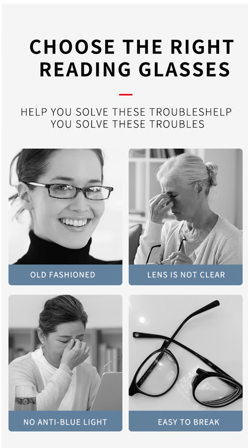🔥🔥Foldable Anti-Blue Light Reading Glasses for 50+ | Free Storage Case Included👀
