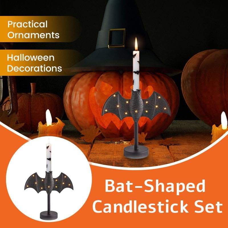 Bat-Shaped Candlestick Set