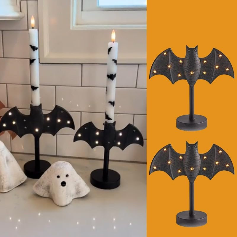 Bat-Shaped Candlestick Set