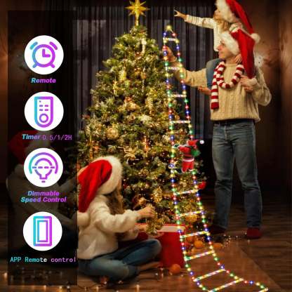 Christmas Santa Climbing Stairs Light