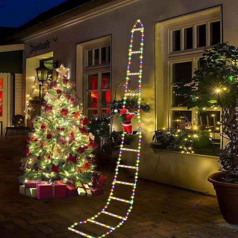 Christmas Santa Climbing Stairs Light