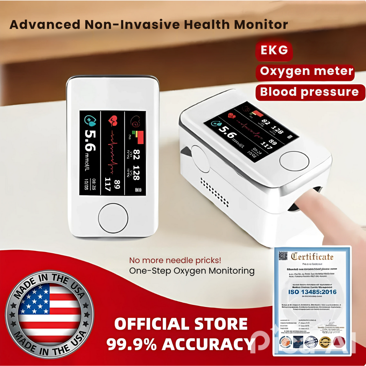 Advanced Non-Invasive Health Monitor-99.9% Accuracy + Exclusive Gift ✅GMP Approved