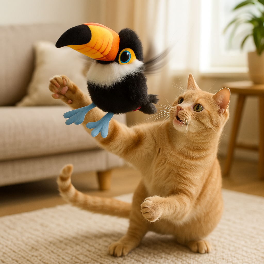 Fluttering and Chirping Bird Cat Toy