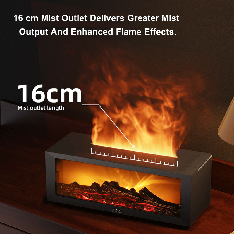 3D fireplace humidifier, flame aroma diffuser, desktop remote control seven-color light, simulated fireplace diffuser