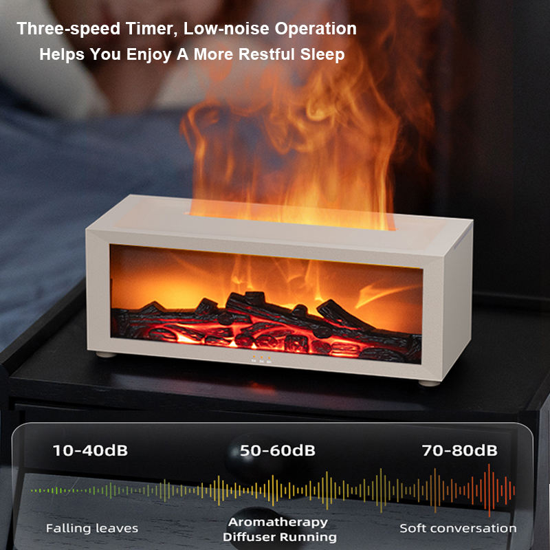 3D fireplace humidifier, flame aroma diffuser, desktop remote control seven-color light, simulated fireplace diffuser