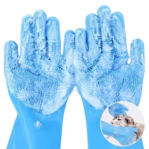 Multifunctional silicone cleaning gloves, suitable for dog and cat bathing, bathroom use, dog hair cleaning gloves