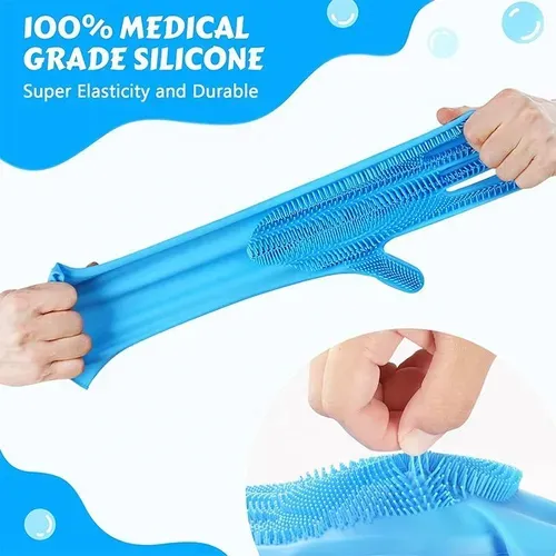 Multifunctional silicone cleaning gloves, suitable for dog and cat bathing, bathroom use, dog hair cleaning gloves