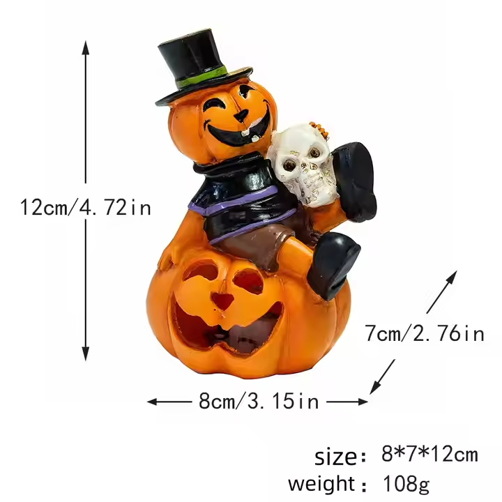 Halloween pumpkin skull lantern