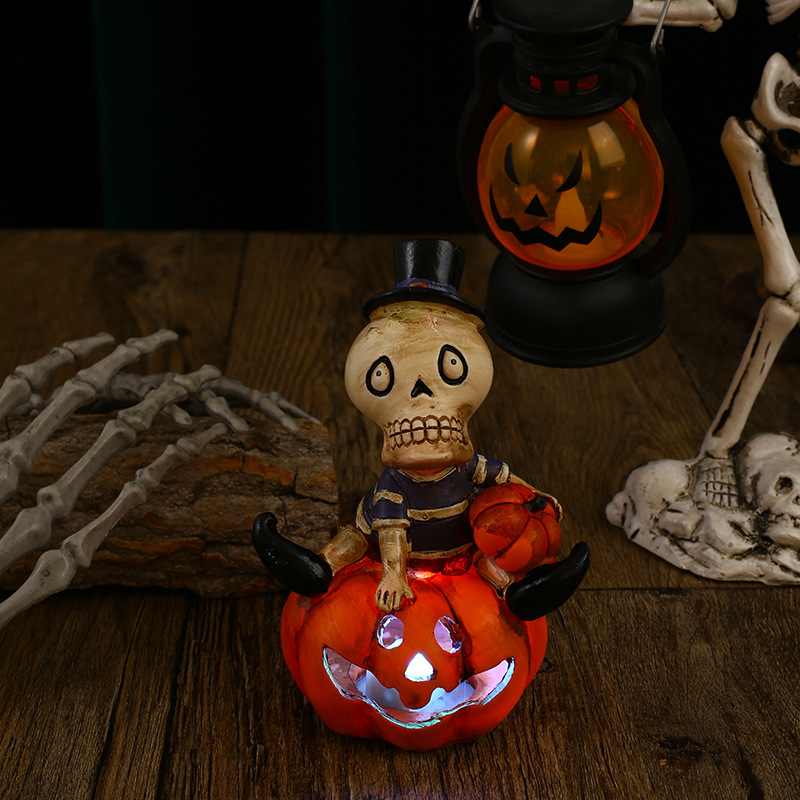 Halloween pumpkin skull lantern