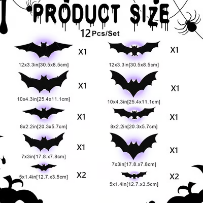 Lighted Halloween Bat Wall Decor