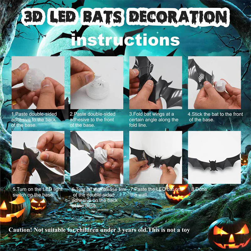 Lighted Halloween Bat Wall Decor