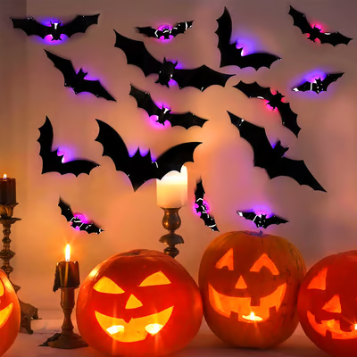 Lighted Halloween Bat Wall Decor