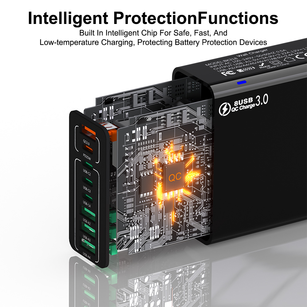 🔥🔥8 in 1 Waterproof Ports USB Fast Charger