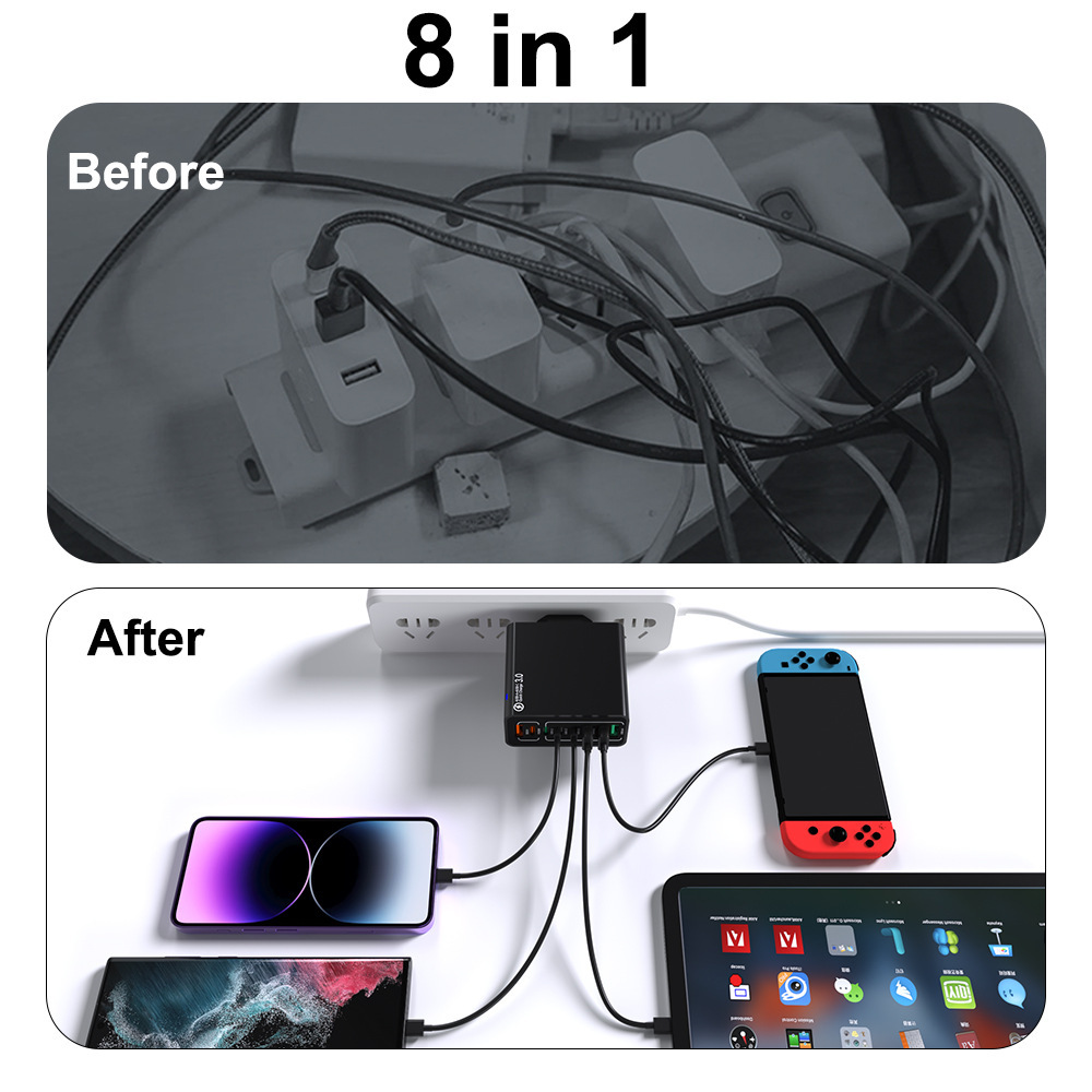 🔥🔥8 in 1 Waterproof Ports USB Fast Charger