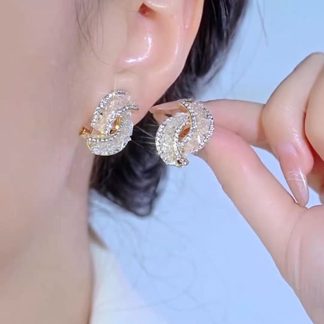 💖💕Fashion Cross Green Crystal Earrings