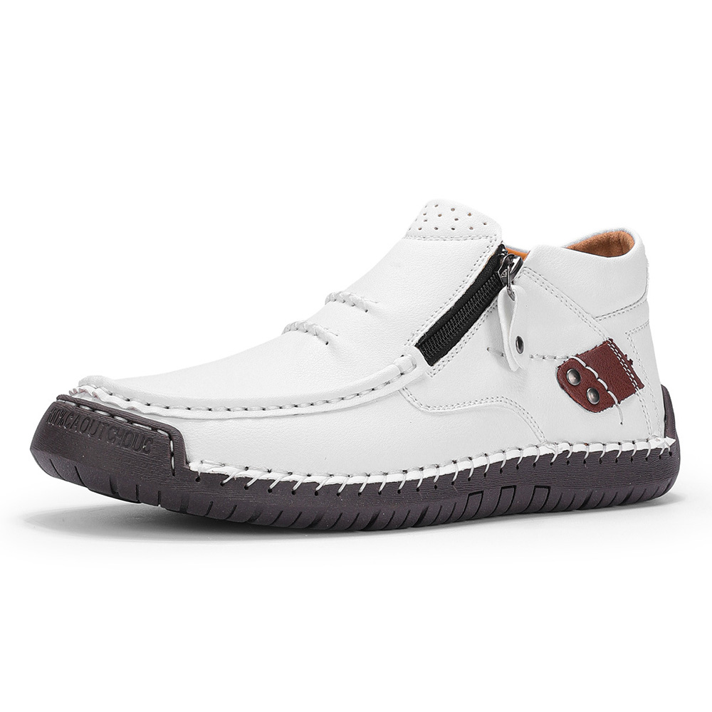 ⏰Limited Time Sale 50% OFF-Men’s Handmade Premium Leather Slip-On Driving Boots – Wide Toe, Arch Support
